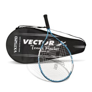 Vector X VXT-520 Strung Blue Tennis Racquet (25-inch, Full Cover)