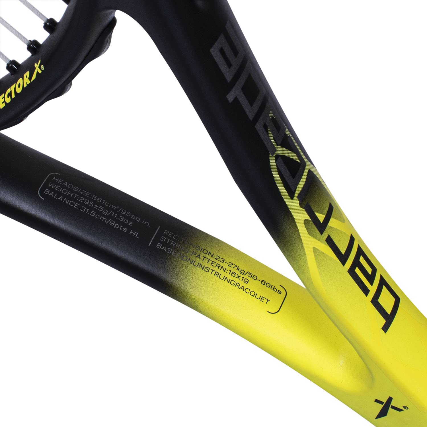 Vector X Barricade Black One Piece Composite Multicolour Full Cover Tennis Racquet - Image 6