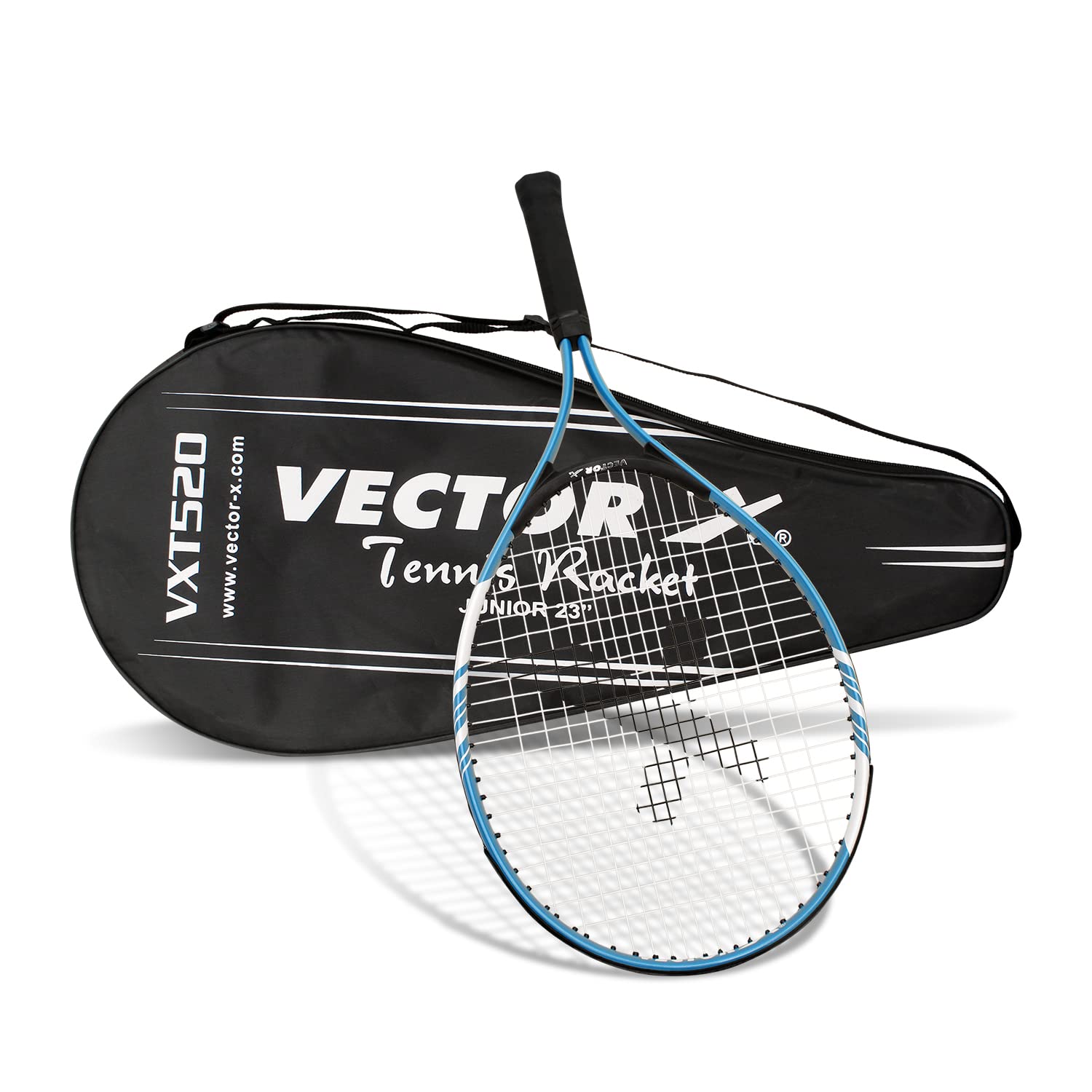 Vector X VXT-520 Strung Blue Tennis Racquet (23-inch, Full Cover) - Image 2