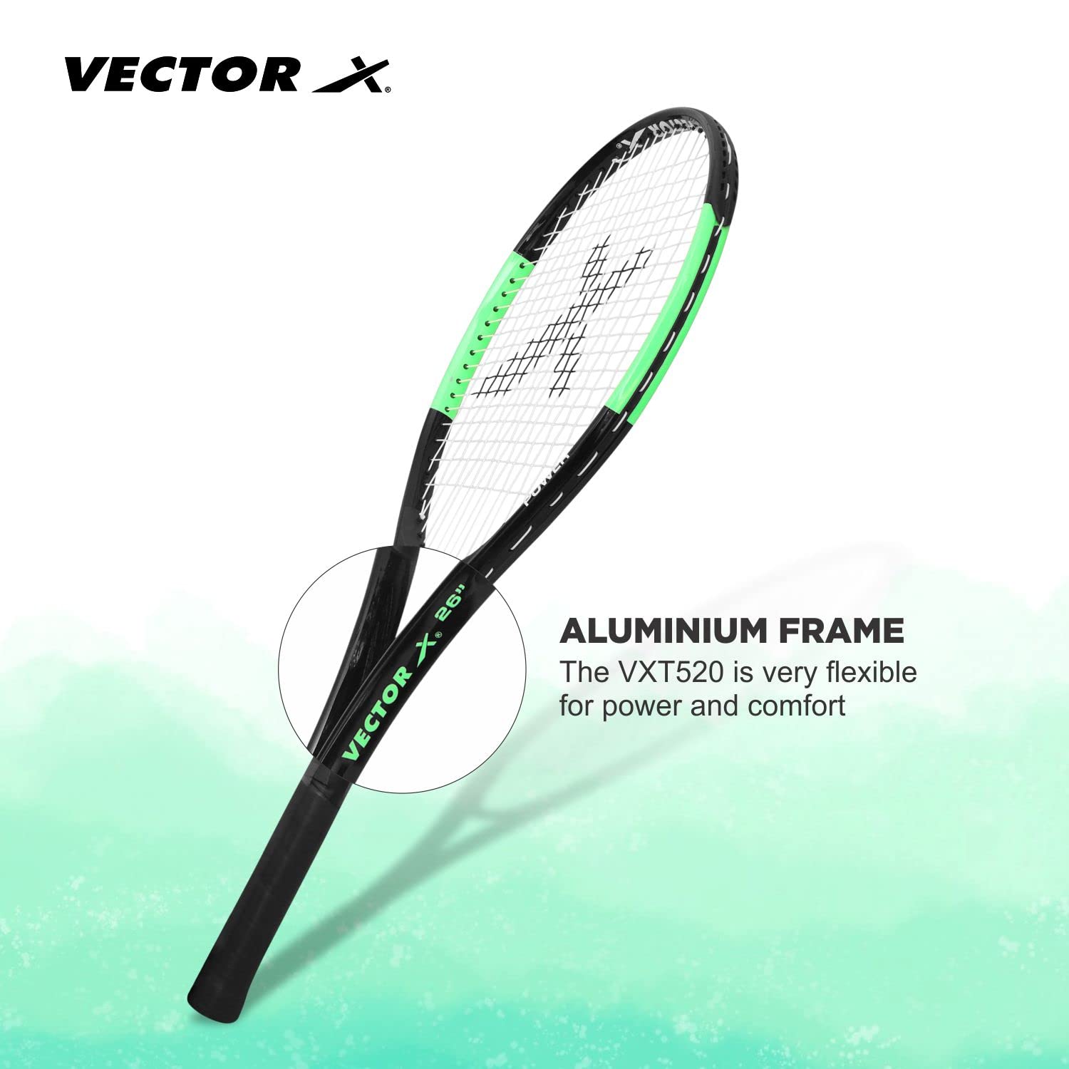 Vector X Vxt 520 Green 26 inches 3 Strung Tennis Racquet - Image 2