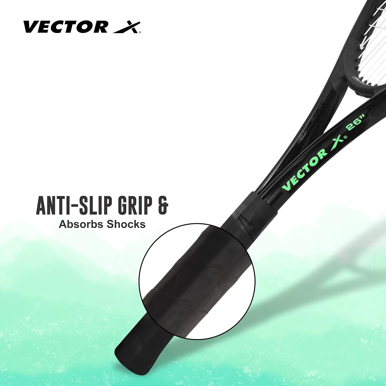 Vector X Vxt 520 Green 26 inches 3 Strung Tennis Racquet - Image 4