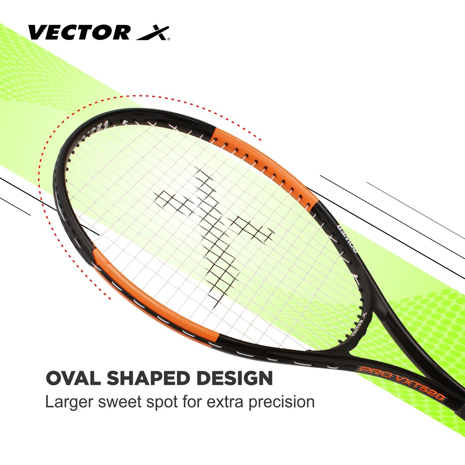 Vector X Adult Black Super Lightweight 26 Inch Recreational Tennis Rackets, Grip Size - 43/8 - Image 2