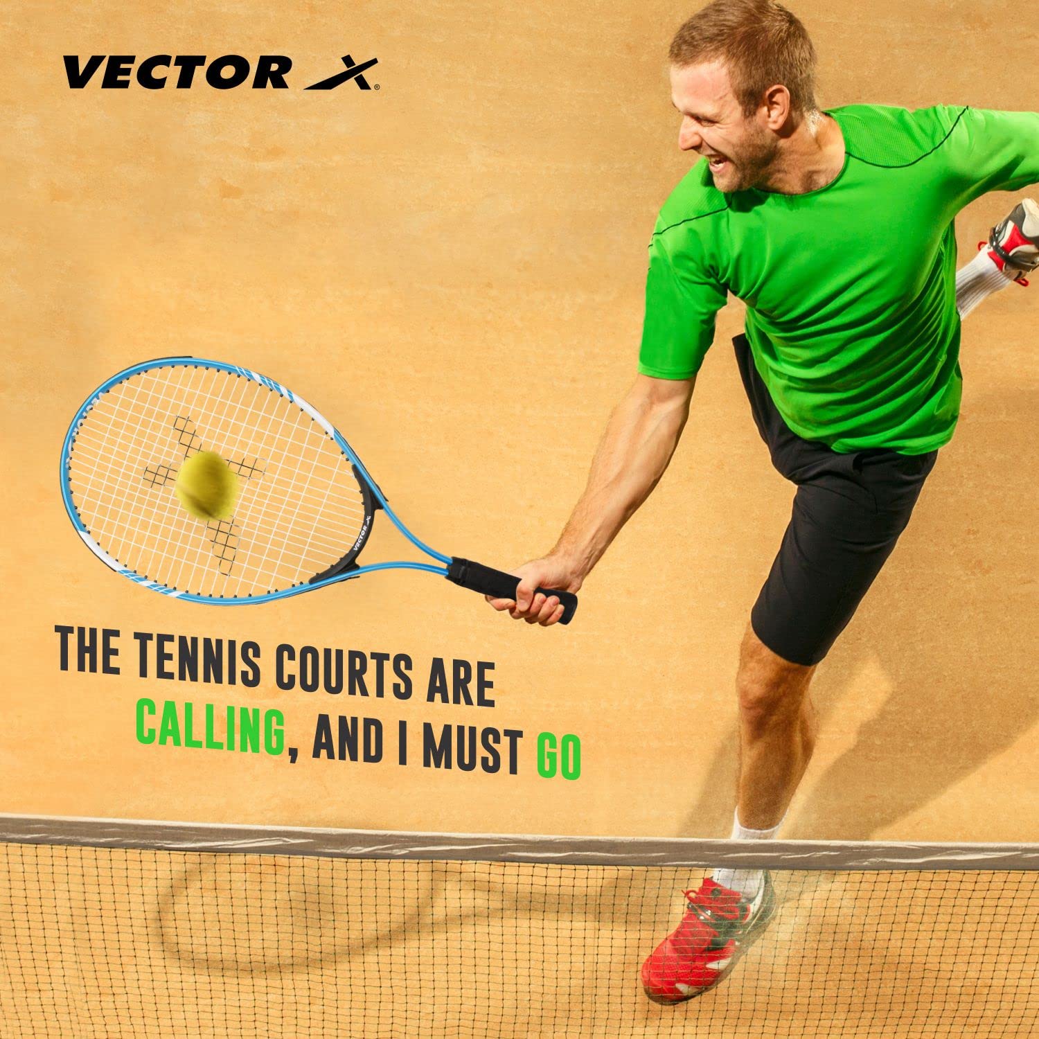 Vector X VXT-520 Strung Blue Tennis Racquet (23-inch, Full Cover) - Image 6