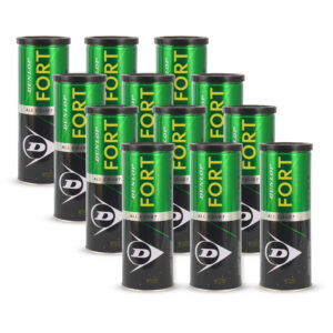 Dunlop Fort All Court Tennis Ball (Material: Rubber, Color: Green) Standard Size (12 Can |36 Balls (3 Balls/Can)
