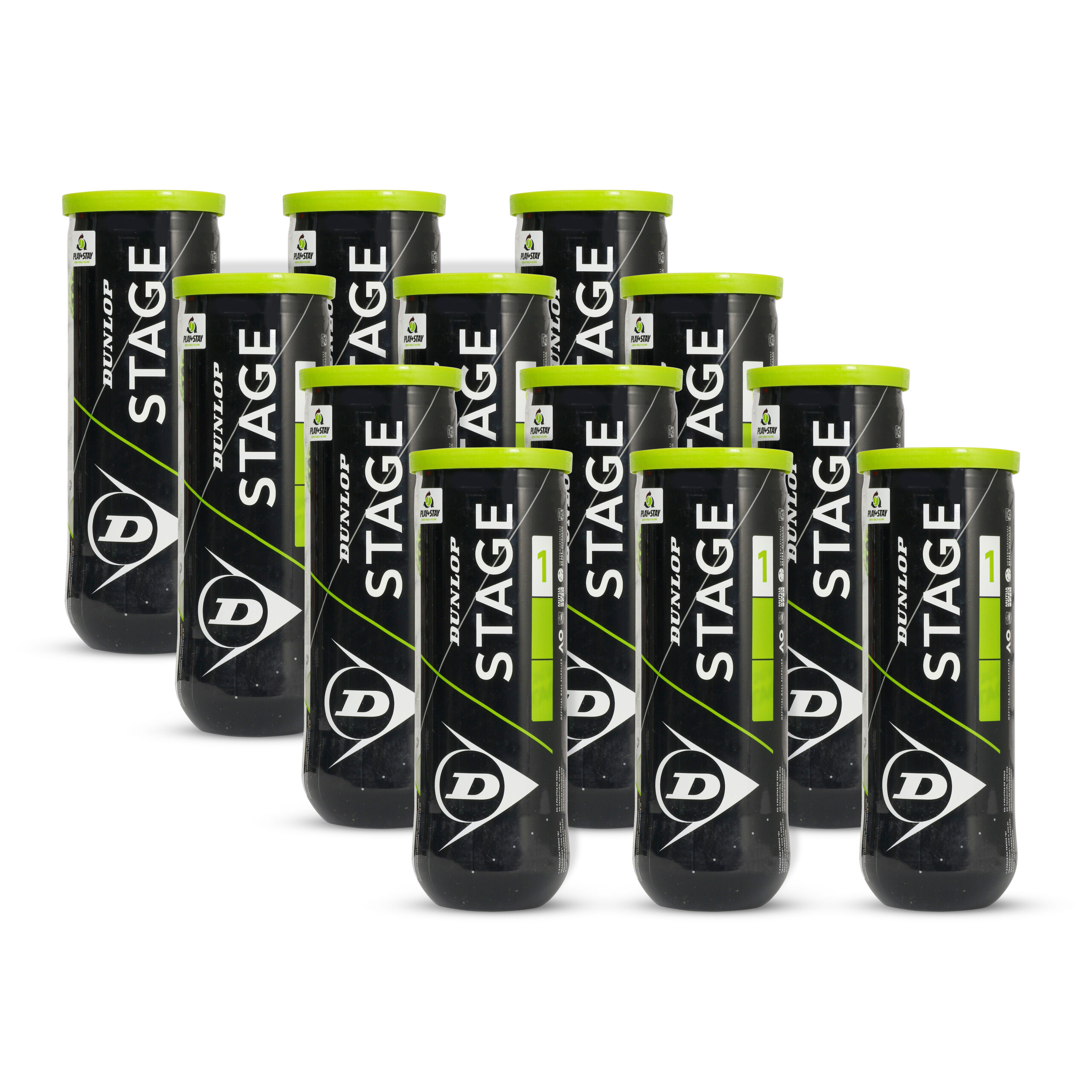 Dunlop Stage 1 Green Tennis Ball (12 Can (3 Balls/Can) 36 Balls