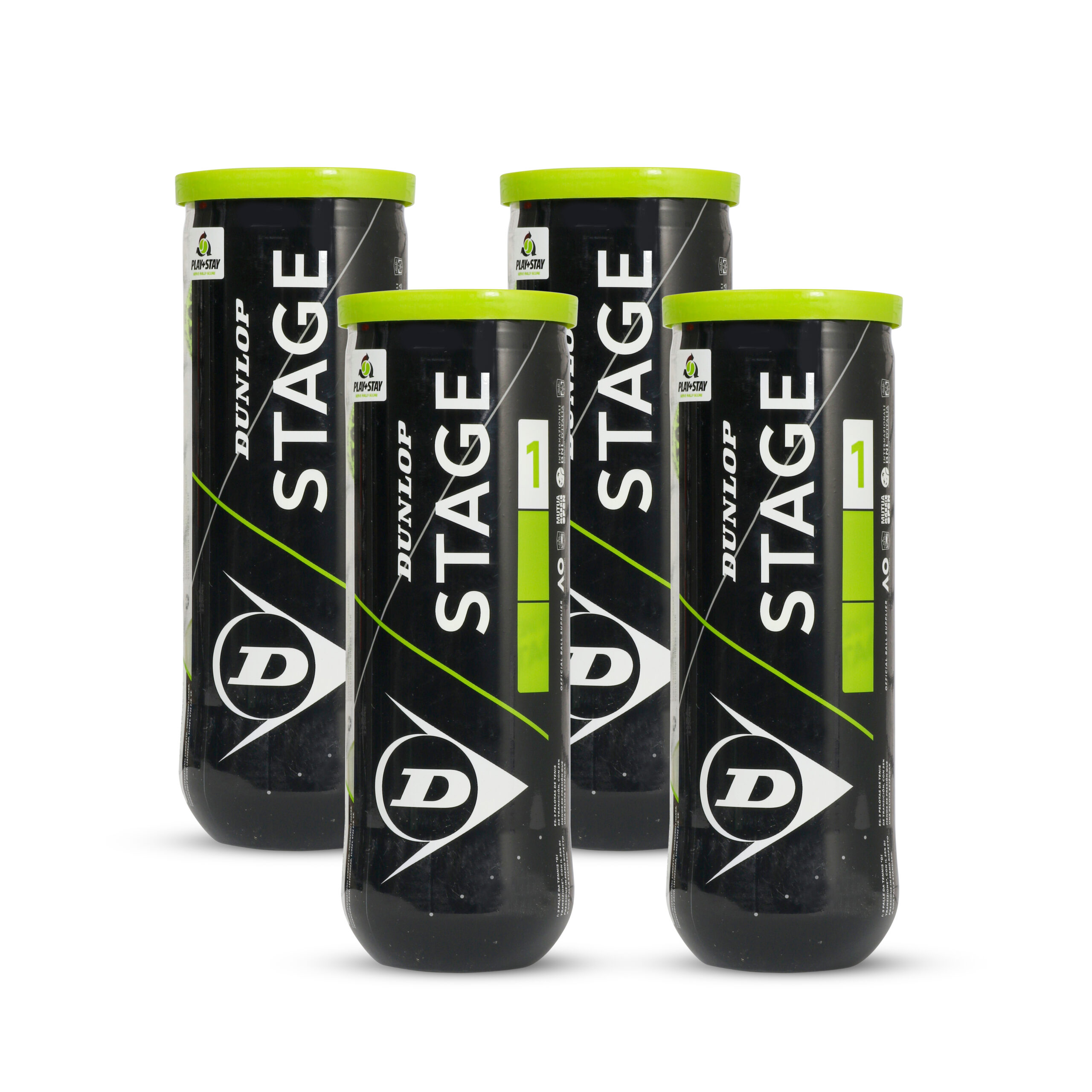 Dunlop Stage 1 Green Tennis Ball (4 Can (3 Balls/Can) 12 Balls