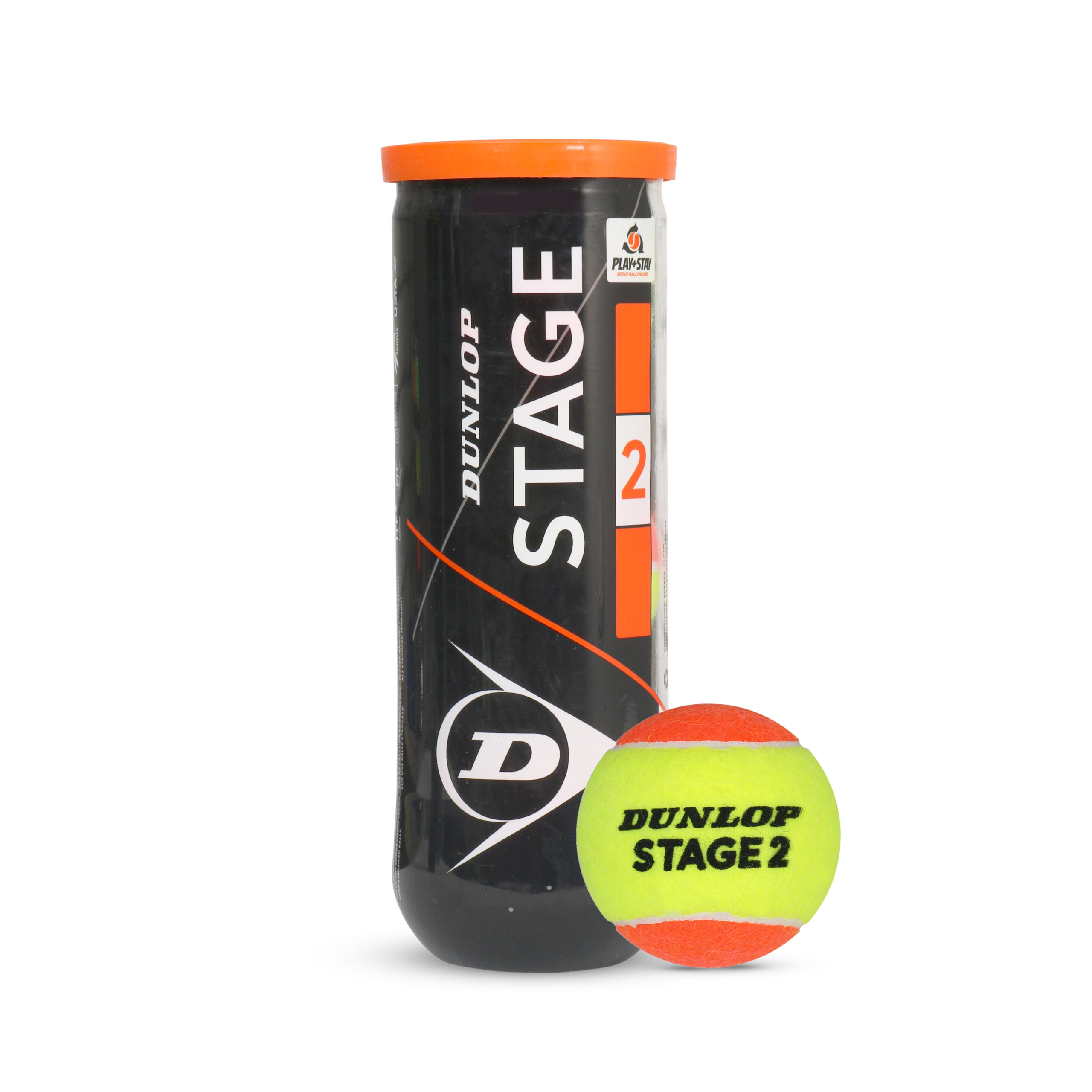 Dunlop Stage 2 Green-Orange Tennis Ball (1 Can (3 Balls/Can)